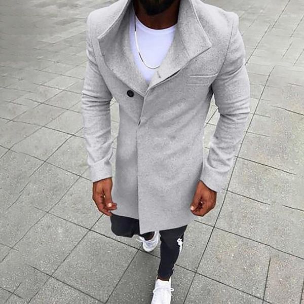 men winter coat new fashion mens wool jacket button solid color long sleeved windbreaker wool coat men long trench1, Black
men winter coat new fashion mens wool jacket button solid color long sleeved windbreaker wool coat men long trench1, Black