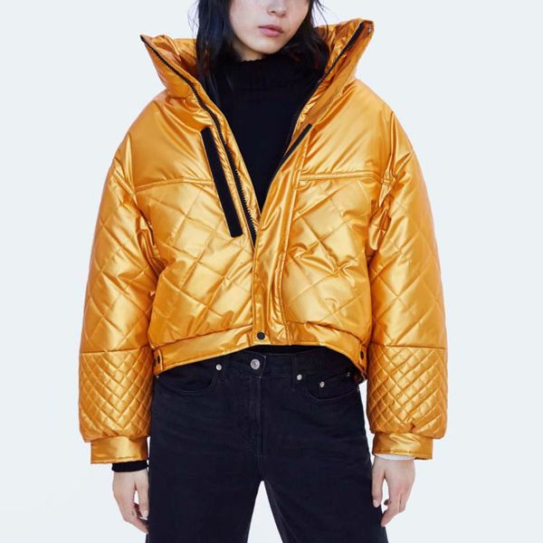 women apparel gold puffed cotton jacket custom jackets no minimum
women apparel gold puffed cotton jacket custom jackets no minimum