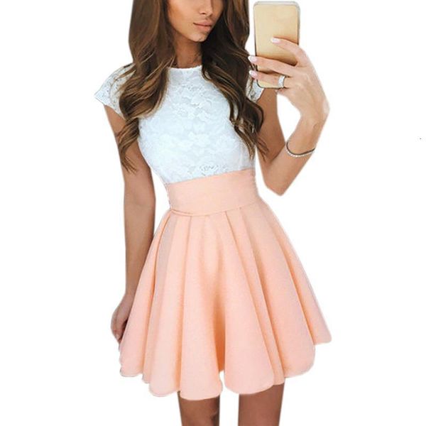 lace kawaii women mini dress beach summer femme cute candy color flare a line party dress new mujer pleated robe plus size, Black;gray
lace kawaii women mini dress beach summer femme cute candy color flare a line party dress new mujer pleated robe plus size, Black;gray