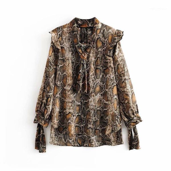 women's blouses & shirts qnpqyx women snake skin print casual smock blouse long sleeve bow chic blusas animal pattern ruffles femininas, White
women's blouses & shirts qnpqyx women snake skin print casual smock blouse long sleeve bow chic blusas animal pattern ruffles femininas, White