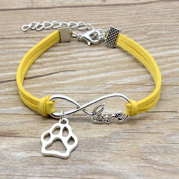 infinity love animal dog cat paw charm suede leather bracelets pink red black gifts for women & men bracelets jewelry, Golden;silver
infinity love animal dog cat paw charm suede leather bracelets pink red black gifts for women & men bracelets jewelry, Golden;silver