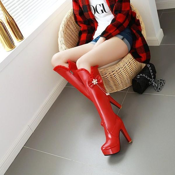 boots zetmtc women shoes autumn winter cute butterfly-knot strap knee high red super thin heels11.5cm pu large size 43, Black
boots zetmtc women shoes autumn winter cute butterfly-knot strap knee high red super thin heels11.5cm pu large size 43, Black