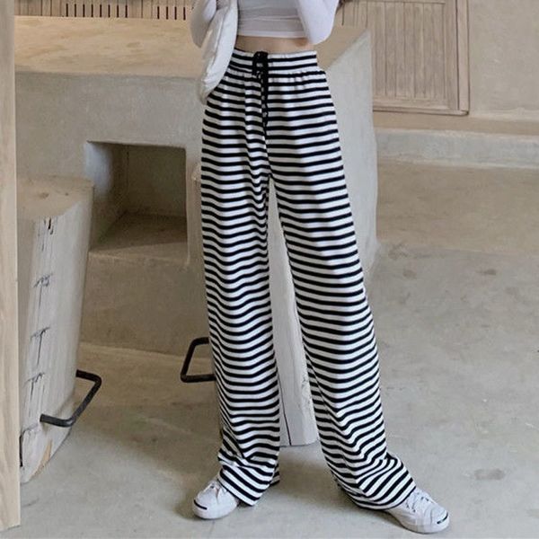 new trousers, 2021 striped waist, women's breeches, broad plus comfortable size xerv, Black;white
new trousers, 2021 striped waist, women's breeches, broad plus comfortable size xerv, Black;white