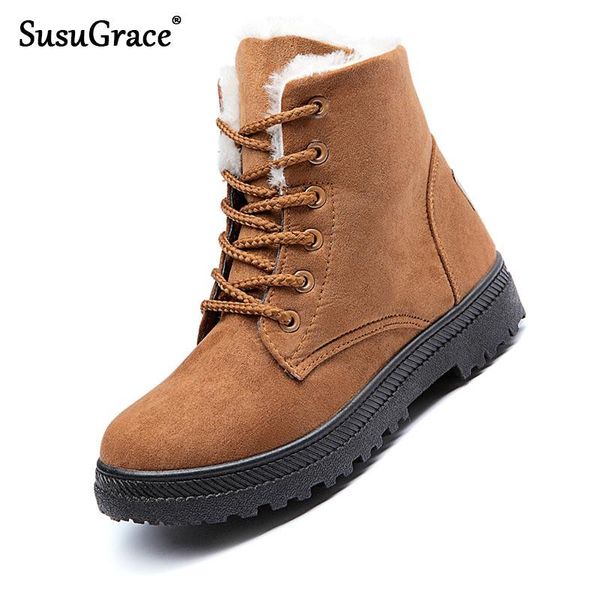 susugrace winter woman snow boots quality warm lining flats high-shoes outdoor female fashion lace-up botas plus size 35-44, Black
susugrace winter woman snow boots quality warm lining flats high-shoes outdoor female fashion lace-up botas plus size 35-44, Black