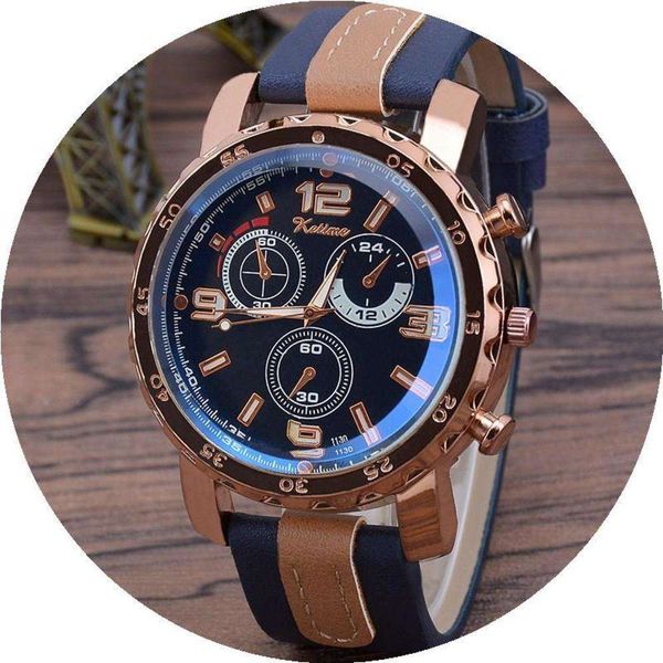 light 20 new blue fashion dazzling men's watch korean men's sports three eyelids with quartz hand, Slivery;brown
light 20 new blue fashion dazzling men's watch korean men's sports three eyelids with quartz hand, Slivery;brown