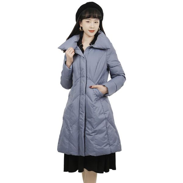 korean women's fashion commuter 90 white down lapel european and american thickened zipper medium length down jacket, Black
korean women's fashion commuter 90 white down lapel european and american thickened zipper medium length down jacket, Black