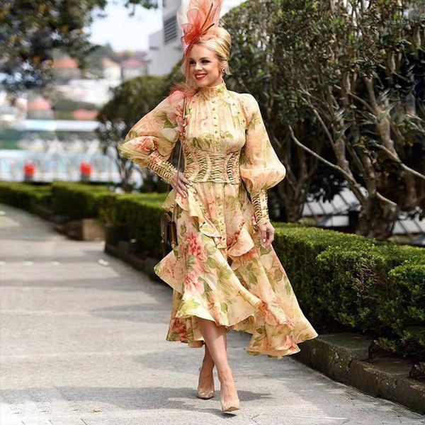 2020 new spring women long sleeve prairie chic dress casual elastic waist stand neck floral party dress female vestidos1, Black;gray
2020 new spring women long sleeve prairie chic dress casual elastic waist stand neck floral party dress female vestidos1, Black;gray