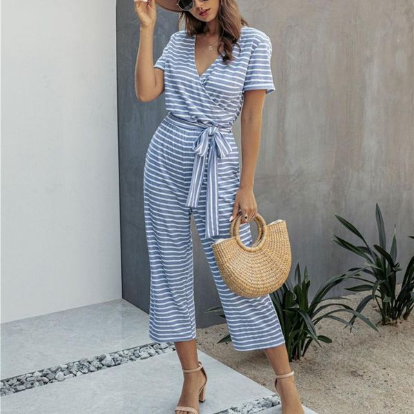 2021 summer casual women fashion short sleeve deep v-neck striped bandage jumpsuit lace-up sunsuit casual playsuit streetwear, Black;white
2021 summer casual women fashion short sleeve deep v-neck striped bandage jumpsuit lace-up sunsuit casual playsuit streetwear, Black;white