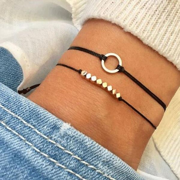 charm bracelets 2pc bohemian round beaded rope chain bracelet retro black trend, Golden;silver
charm bracelets 2pc bohemian round beaded rope chain bracelet retro black trend, Golden;silver