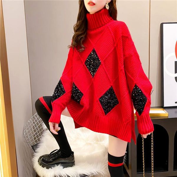 women new 2021 autumn winter knitted turtleneck sweaters female casual loose pullover jumper long long sleeve sweater c531, White;black
women new 2021 autumn winter knitted turtleneck sweaters female casual loose pullover jumper long long sleeve sweater c531, White;black