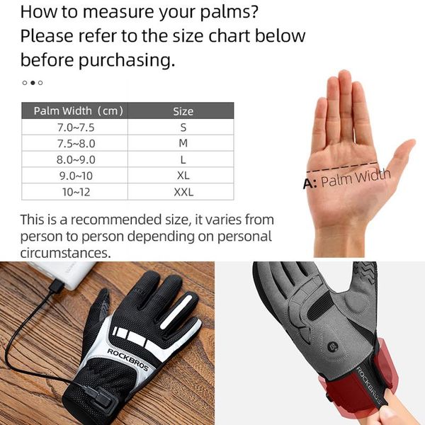 rockbros bicycle wram men's gloves winter women sbr shckproof touch screen usb heated gloves windproof plam breathable gloves bbyzml, Black
rockbros bicycle wram men's gloves winter women sbr shckproof touch screen usb heated gloves windproof plam breathable gloves bbyzml, Black