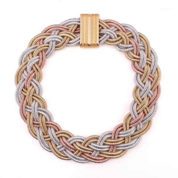chunky rope chain collar choker necklace for women florate brand jewelry statement maxi gold color charm braided necklace1, Golden;silver
chunky rope chain collar choker necklace for women florate brand jewelry statement maxi gold color charm braided necklace1, Golden;silver