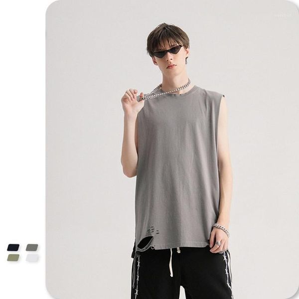 new summer men sleeveless vest cotton fashion men street casual high street split cutting technology tank 1, White;black
new summer men sleeveless vest cotton fashion men street casual high street split cutting technology tank 1, White;black