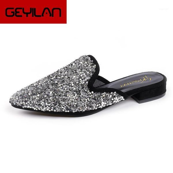 slippers women silver sequin pointed toe low heel shoes sandals woman ladies half fashion slides designer flip flops1, Black
slippers women silver sequin pointed toe low heel shoes sandals woman ladies half fashion slides designer flip flops1, Black