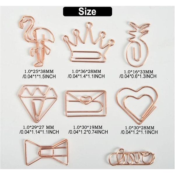 Rose Gold Crown Flamingo Paper Clips Creative Metal Paper Clips Bookmark Memo Planner Clips School Office Stati Wmtudb Hxclothes