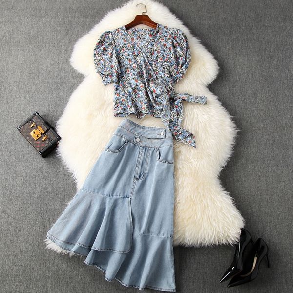 luxrc 2020 printed 10781 summer women's bubble sleeve spring lace-up waist ruffled set denim skirt denim skirt and j0cn6, Gray
luxrc 2020 printed 10781 summer women's bubble sleeve spring lace-up waist ruffled set denim skirt denim skirt and j0cn6, Gray