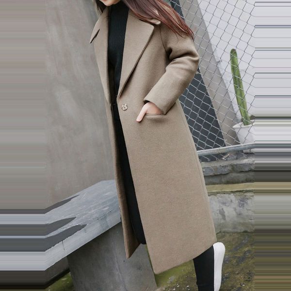 1pc spring women's new fashion long woolen coat single breasted slim type female autumn winter wool coats, Black
1pc spring women's new fashion long woolen coat single breasted slim type female autumn winter wool coats, Black