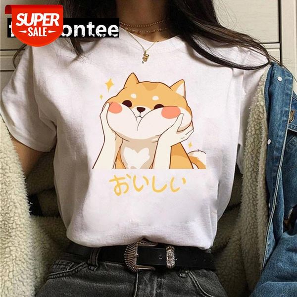 ZOGANKIN Aesthetic Japnens Harajuku T-Shirt Kawaii Cute Shiba Inu Doge Print Summer Korean Streetwear Women Chic Tops Tees #Dc0f, White 
ZOGANKIN Aesthetic Japnens Harajuku T-Shirt Kawaii Cute Shiba Inu Doge Print Summer Korean Streetwear Women Chic Tops Tees #Dc0f, White