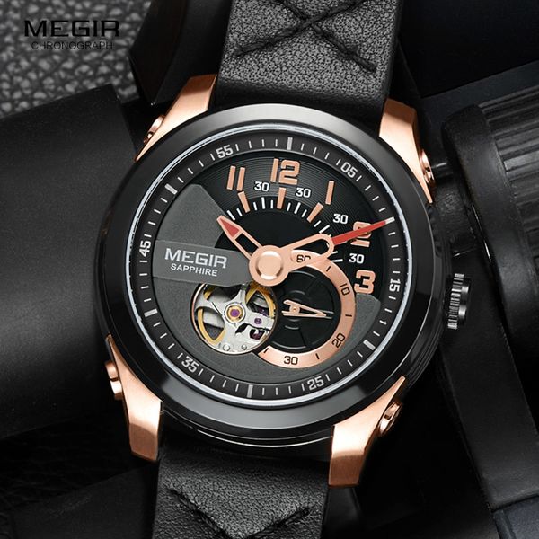 new megir luxury rose gold watch men's automatic mechanical tourbillon watches with brown leather strap meg939, Slivery;brown
new megir luxury rose gold watch men's automatic mechanical tourbillon watches with brown leather strap meg939, Slivery;brown