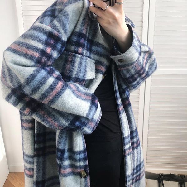 women's wool & blends women blend coat turn down collar single breasted woolen jacket female warm plaid blendscoats outerwear p206, Black
women's wool & blends women blend coat turn down collar single breasted woolen jacket female warm plaid blendscoats outerwear p206, Black