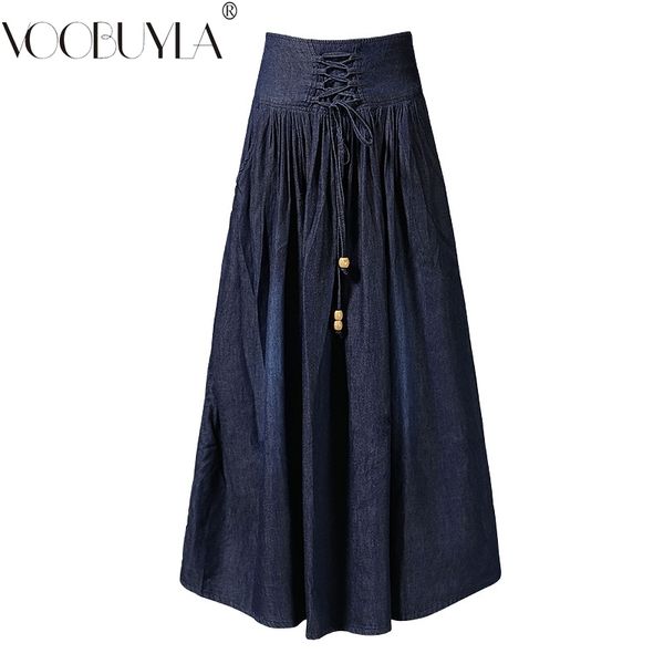 autumn winter denim skirts women skirts vintage high waist pleated maxi jeans skirt new plus size s-6xl saia femininas y200326, Black
autumn winter denim skirts women skirts vintage high waist pleated maxi jeans skirt new plus size s-6xl saia femininas y200326, Black