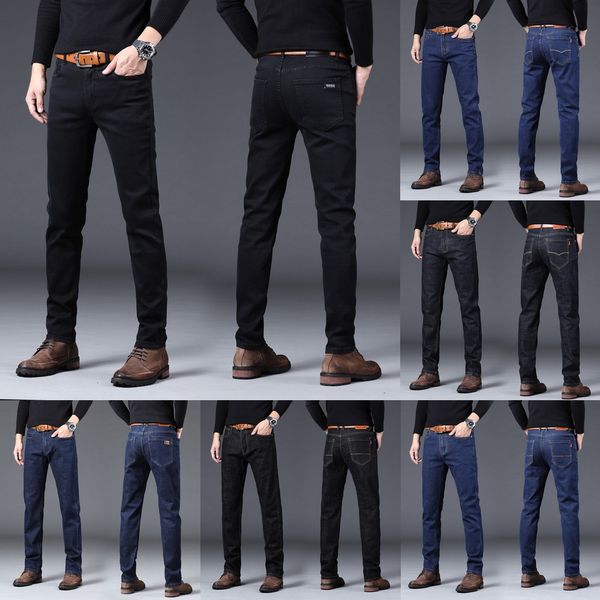 spring and autumn winter men's elastic jeans and jeans straight tube slim small straight leg mid waist leisure soft wear-resistant spec, Blue
spring and autumn winter men's elastic jeans and jeans straight tube slim small straight leg mid waist leisure soft wear-resistant spec, Blue