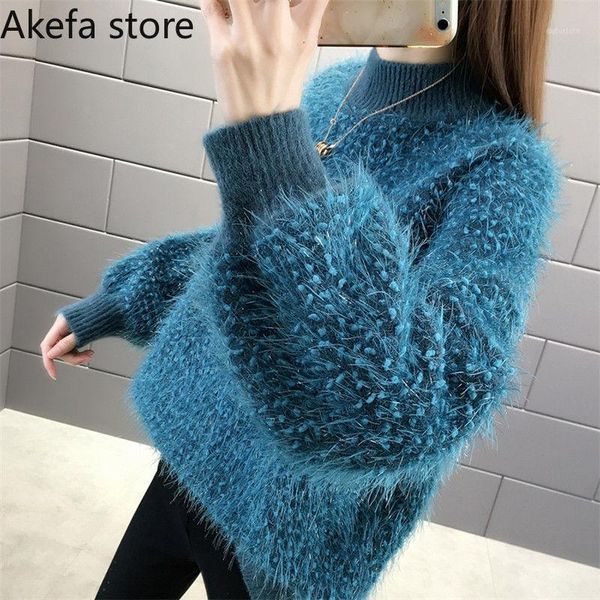 2020 autumn winter new half-collar thick sweater women's korean-style bright silk loose lazy wind furry bottoming shirt1, White;black
2020 autumn winter new half-collar thick sweater women's korean-style bright silk loose lazy wind furry bottoming shirt1, White;black