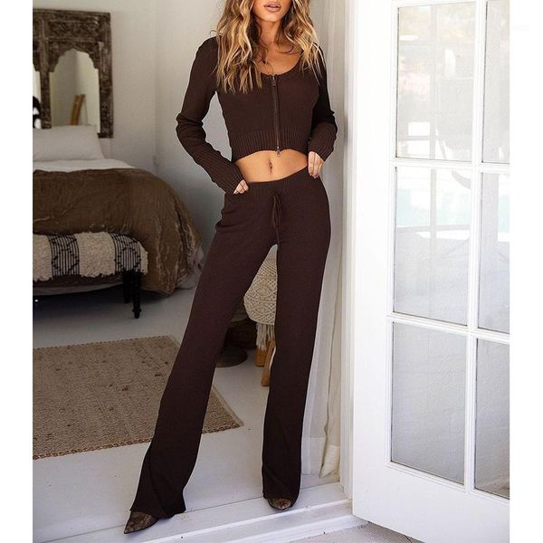 imcute women two pieces set autumn casual knitted long sleeve zipper front t-shirt crop + high waist long flare split pants1, Gray
imcute women two pieces set autumn casual knitted long sleeve zipper front t-shirt crop + high waist long flare split pants1, Gray