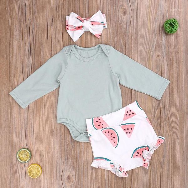 2020 new fashion 0-18m newborn girls boys clothing sets watermelon print long sleeve romper shorts headband1, White
2020 new fashion 0-18m newborn girls boys clothing sets watermelon print long sleeve romper shorts headband1, White