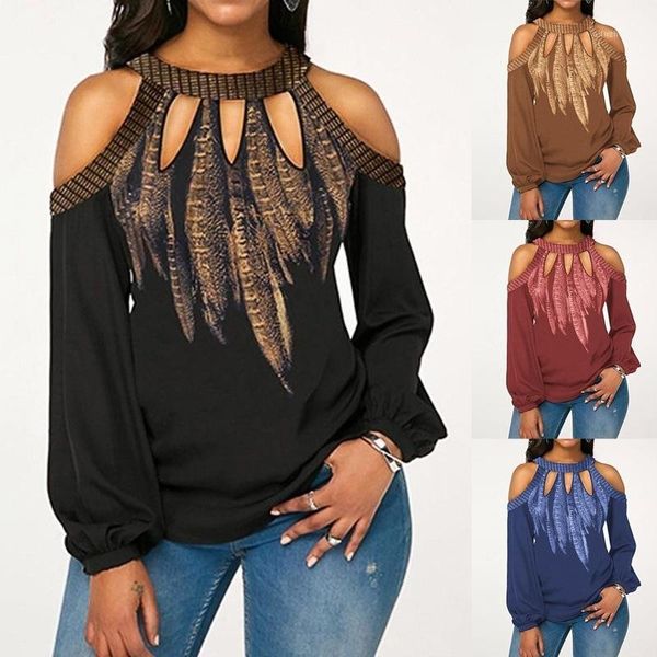 new women fashion casual round neck strapless shoulder long sleeve feather printing loose t-shirt plus size 5xl1, White
new women fashion casual round neck strapless shoulder long sleeve feather printing loose t-shirt plus size 5xl1, White