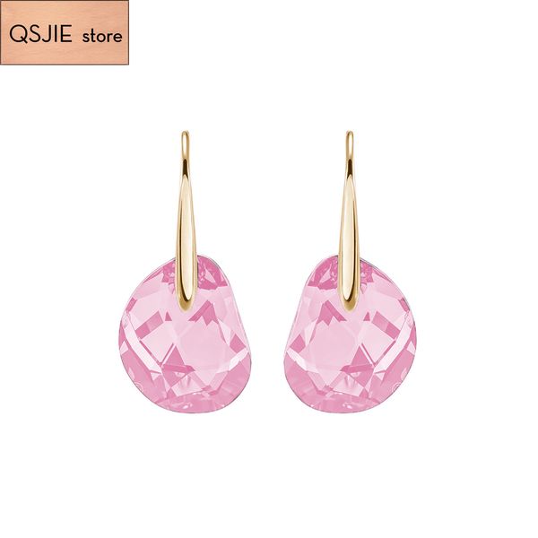 qsjie swa fashion jewelry simple pea tears pink crystal lady earrings charm romantic gift, Silver
qsjie swa fashion jewelry simple pea tears pink crystal lady earrings charm romantic gift, Silver