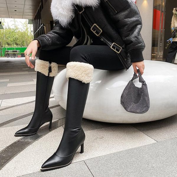 boots mid calf for women winter 2021 genuine leather fur bootie female .5cm heel talon botas damen chaussure femme zapatos muje, Black
boots mid calf for women winter 2021 genuine leather fur bootie female .5cm heel talon botas damen chaussure femme zapatos muje, Black