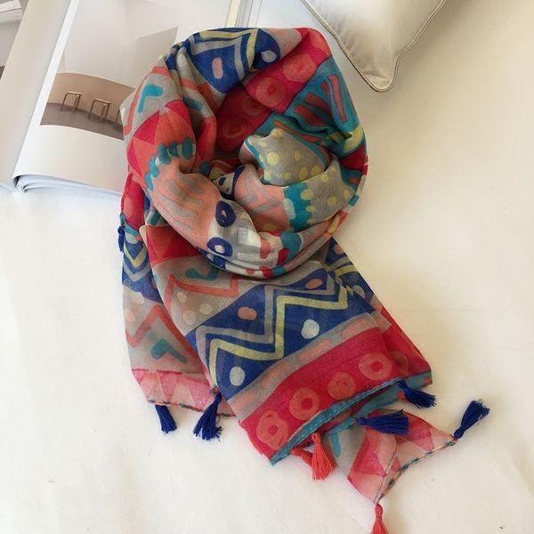 colorful cotton hemp national style for women summer shawl long tassel sunscreen silk scarf thin beach towel, Blue;gray
colorful cotton hemp national style for women summer shawl long tassel sunscreen silk scarf thin beach towel, Blue;gray