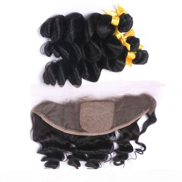 indian virgin human hair loose wave weave bundles 3pcs with frontal loose wavy silk base lace frontal closure 13x4 with virgin hair wefts, Black;brown
indian virgin human hair loose wave weave bundles 3pcs with frontal loose wavy silk base lace frontal closure 13x4 with virgin hair wefts, Black;brown