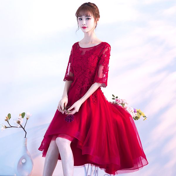 robe de soiree wine red lace up vestido de festa evening dress with appliques short front long back party dresses prom dresses, Black;red
robe de soiree wine red lace up vestido de festa evening dress with appliques short front long back party dresses prom dresses, Black;red