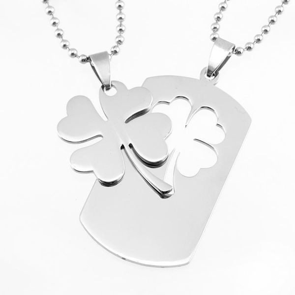 lovers necklace 4 leaf clover lucky leaf pendants stainless steel mirror polished plant charms necklace 6pair, Silver
lovers necklace 4 leaf clover lucky leaf pendants stainless steel mirror polished plant charms necklace 6pair, Silver