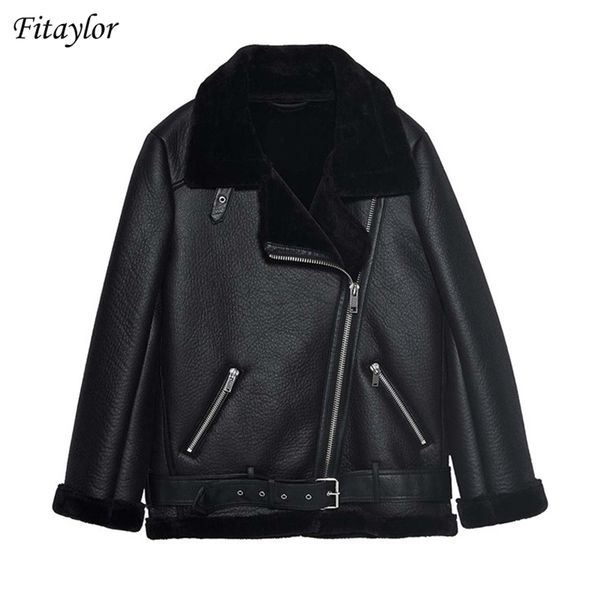 fitaylor winter faux lamb leather jacket women faux leather lambs wool fur collar suede jacket coats female warm thick outerwear lj201021, Black
fitaylor winter faux lamb leather jacket women faux leather lambs wool fur collar suede jacket coats female warm thick outerwear lj201021, Black
