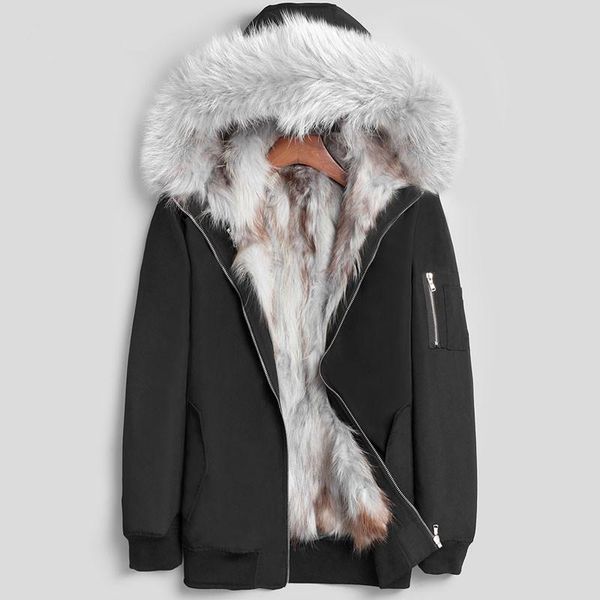 men's leather & faux real fur coat winter jacket men parka raccoon clothes 2021 streetwear warm parkas plus size erkek mont lsy1072, Black
men's leather & faux real fur coat winter jacket men parka raccoon clothes 2021 streetwear warm parkas plus size erkek mont lsy1072, Black