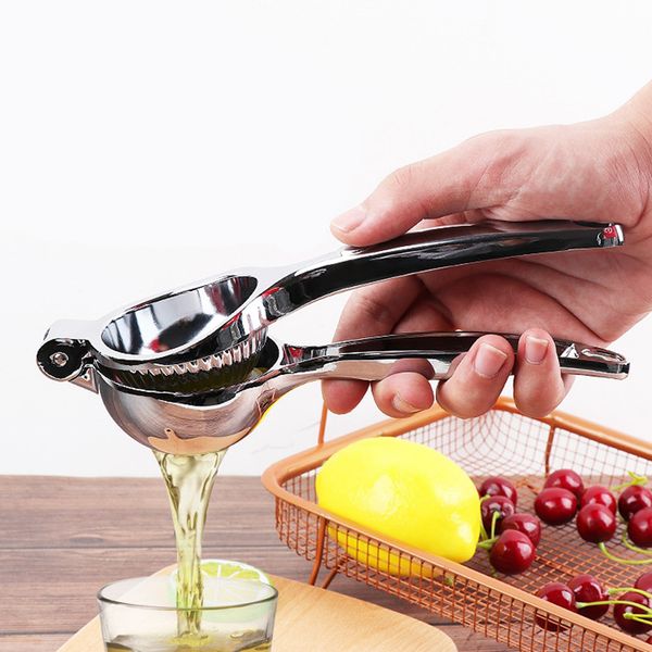 stainless steel lemon squeezer, manual fruit juicer for lemons limes citrus oranges, metal lemon lime press tool, handheld citrus press