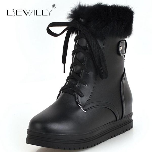 lsewilly hidden heel platform winter warm ankle boots women 2020 lace up round toe snow boots female shoes comfort casual e72, Black
lsewilly hidden heel platform winter warm ankle boots women 2020 lace up round toe snow boots female shoes comfort casual e72, Black