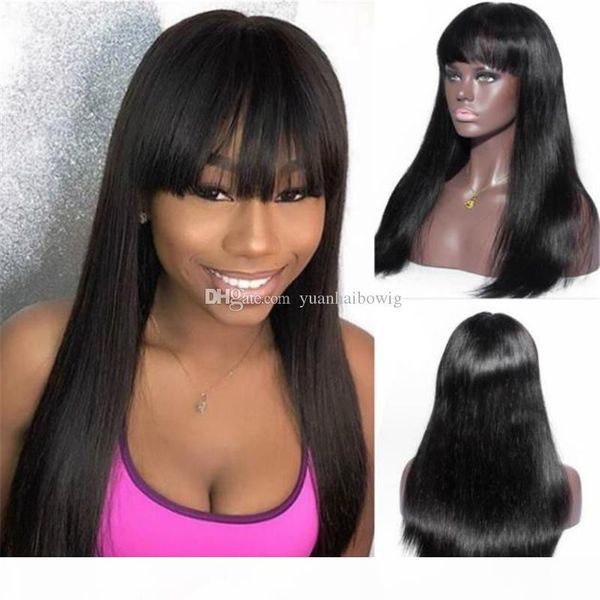 full bangs lace front wig malaysian silk straight virgin human hair wig for women ing, Black;brown
full bangs lace front wig malaysian silk straight virgin human hair wig for women ing, Black;brown