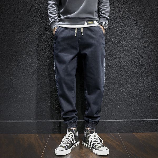 jeans autumn and winter straight tube loose small toe quarter men's fashion brand casual harem pants, Blue 
jeans autumn and winter straight tube loose small toe quarter men's fashion brand casual harem pants, Blue