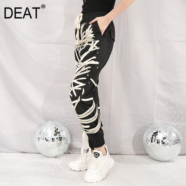deat 2020 autumn elastic drawstring cross full length slim feet high street pants female trousers and single breasted jacket1, Black;white
deat 2020 autumn elastic drawstring cross full length slim feet high street pants female trousers and single breasted jacket1, Black;white