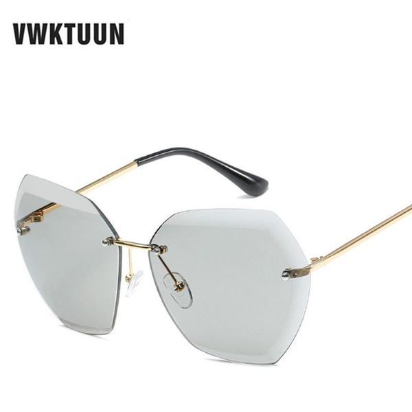 sunglasses vwktuun ocean lens women cutting glasses vintage reimless shades oversized sun for eyewear oculos sport, White;black
sunglasses vwktuun ocean lens women cutting glasses vintage reimless shades oversized sun for eyewear oculos sport, White;black