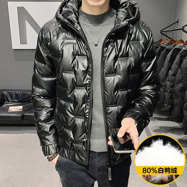 men's winter korean fashion warm simple short bright face 80 white duck down cotton padded jacket, Black;brown
men's winter korean fashion warm simple short bright face 80 white duck down cotton padded jacket, Black;brown