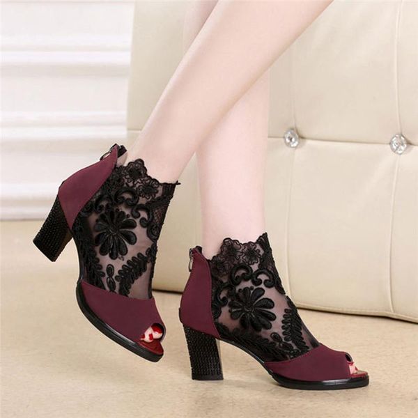 summer shoes woman feminina sandals square high heel flower lace hollow toe chaussures femme wedges shoes for women 35-43, Black
summer shoes woman feminina sandals square high heel flower lace hollow toe chaussures femme wedges shoes for women 35-43, Black