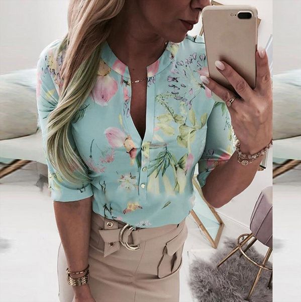 blouse womens summer short sleeve casual floral printed shirt blouse chemise femme women blouse blusas para mujer, White
blouse womens summer short sleeve casual floral printed shirt blouse chemise femme women blouse blusas para mujer, White