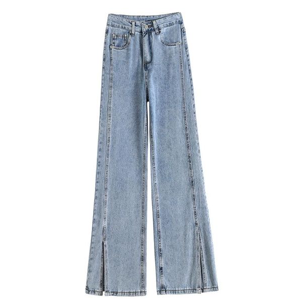 retro wide leg jeans women's loose straight tube high waist small slit pants bottom bottom pants thin female trousers, Blue
retro wide leg jeans women's loose straight tube high waist small slit pants bottom bottom pants thin female trousers, Blue