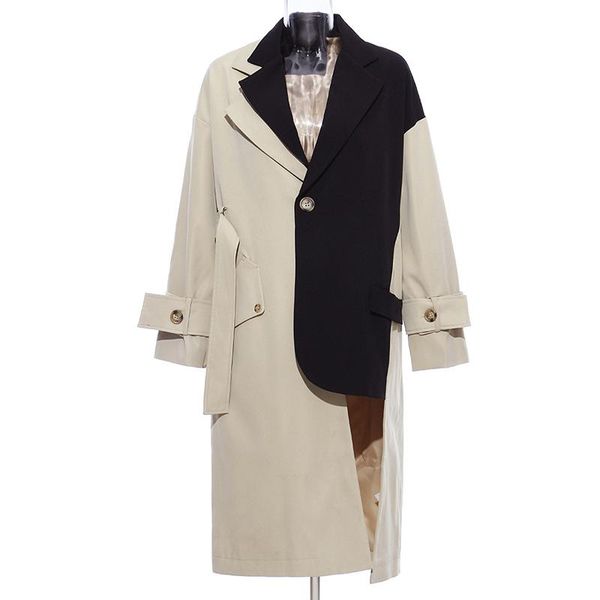 colorblock trench coat women windbreaker duster spring autumn belted women long jacket coat, Tan;black
colorblock trench coat women windbreaker duster spring autumn belted women long jacket coat, Tan;black