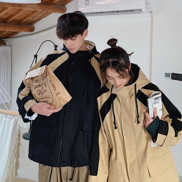 2020 spring and autumn new korean couple color matching short jacket fashion casual hooded loose jacket coat khaki / black s-xl, Black;brown
2020 spring and autumn new korean couple color matching short jacket fashion casual hooded loose jacket coat khaki / black s-xl, Black;brown